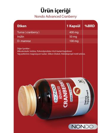 Nondo Cranberry 30 Capsules (Cranberry Inulin D-mannose Cranberry Extract) - Buy Online on GoSupps.com