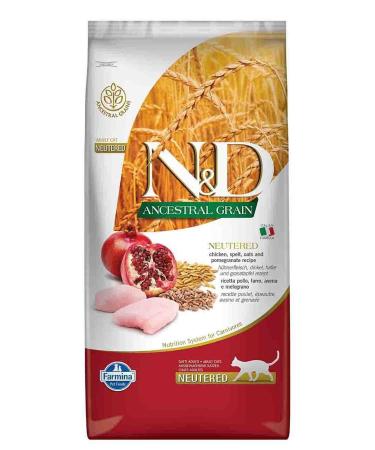 N & D ND Ancestral Grain Low Grain Chicken and Pomegranate Sterilized Cat Food 10kg