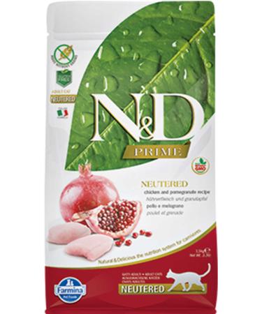 N & D ND Prime Grain-Free Chicken and Pomegranate Sterilized Cat Food 1.5kg