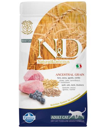 N & D ND Ancestral Grain Low Grain Lamb & Blueberry Adult Cat Food 5kg