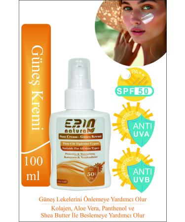 Erin Natural Sun Cream High Protection 50 Spf 100 ml