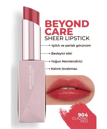 Alix Avien Beyond Care Sheer Lipstick 904 - Glazing Red - Intensive Moisturizing Nourishing Effect - Shiny Lipstick