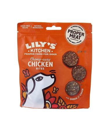 Lily's Kitchen Chicken Bites 70g - Chomp-Away Chicken Bites Delicious and Grain-Free Dog Treats