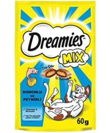 Dreamies Salmon and Cheese Cat Reward Food 60gr x 6 Pieces (1 box)