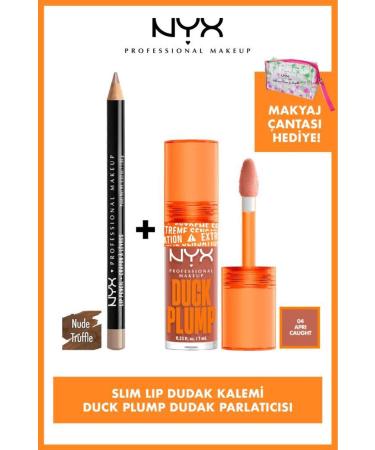 NYX Professional Makeup NYX Slim Lip Pencil Nude Truffle Lip Pencil & Duck Plump Lip Gloss 04- Gift Bag - Buy Online on GoSupps.com