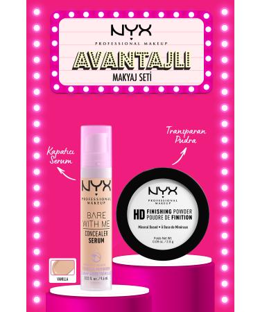NYX Professional Makeup Bare With Me Concealer Serum 03 Vanilla & Mini Powder Set