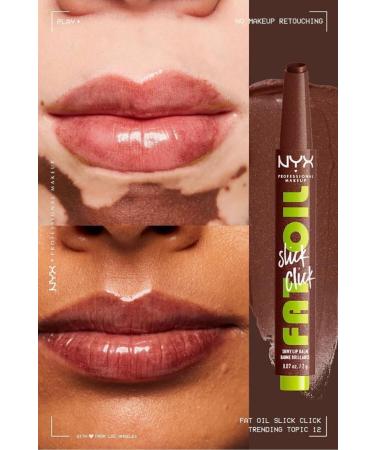 NYX Professional Makeup Fat Oil Slick Click Shine Lip Balm - 03 No Filter Needed & 12 Trending Topic - Buy Online on GoSupps.com