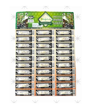 ABDULLAH DA Hatay Local Natural Mastic Gum (Mezeki) Gum Cartel 1 gr X 30 Pieces