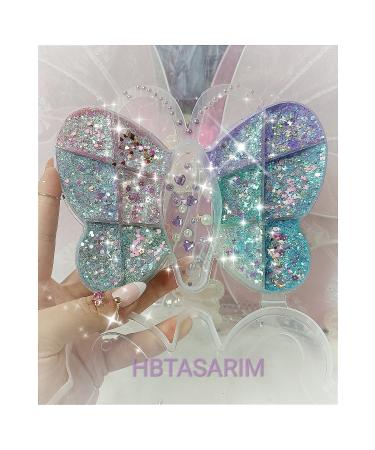 hbtasarim Butterfly glitter gel eyeshadow palette