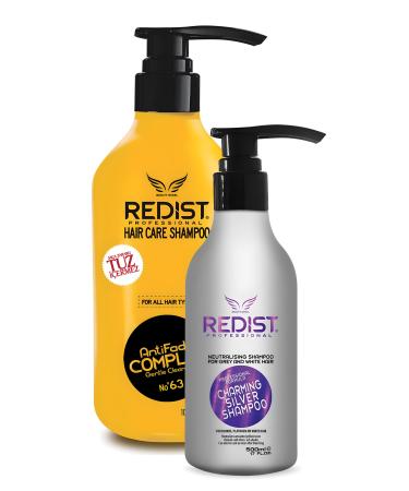 Redist Salt-Free Shampoo and Silver Shampoo Hair Care Set Special Solution for Sensitive and Well-Cared Hair