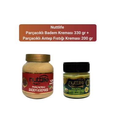 nuttlife Almond Cream with Chips 330 gr + Pistachio Cream with Chips 200 gr