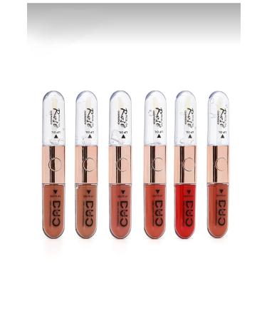 ASTER BEAUTY 6-Piece Duo Double-Sided Lip Gloss Permanent Lipstick Set - Lip Oil & Lip Gloss