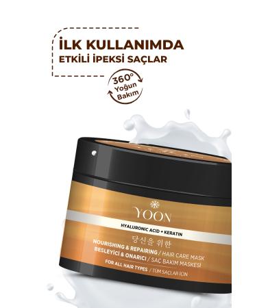 YOON Hair Care Mask 360 Intensive Repair Nourishing Hair Mask with Keratin and Hyaluronic Acid 250ml - Buy Online on GoSupps.com