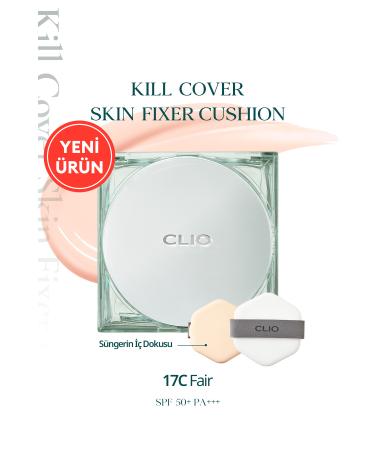 CLIO All Day Long Lasting Matte Cushion Foundation CLIO Kill Cover Skin Fixer Cushion (17C Fair) SPF50+ PA+++