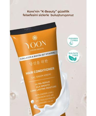 YOON Vegan Hair Conditioner with Biotin B7 and Collagen Moisturizing Nourishing and Repairing Hair Care Cream 200ml - Buy Online on GoSupps.com