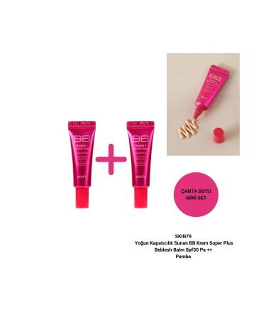 Skin79 Intense Coverage BB Cream Super Plus Beblesh Balm Spf30 Pa ++ Pink MINI SET 7g+7g