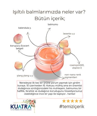 Kuatra Pink Begonia Moisturizing - Antioxidant Glowing Balm (NATURAL INGREDIENT LIPSTICK - BLUSH - EYESHADOW) - Buy Online on GoSupps.com