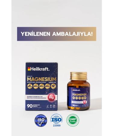 Heilkraft Magnesium Zinc Vitamin B6 90 Tablets Supplementary Food (Magnesium Bisglycinate Malate-Citrate) - Buy Online on GoSupps.com