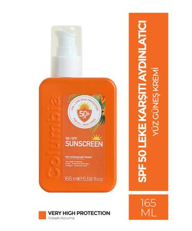 Columbia Spf 50 Anti-Spot Brightening High Protection Collagen Face Sunscreen 165 ml