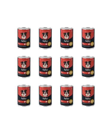 Reflex Plus Canned Lamb Meat Adult Dog Food in Jelly 400 Gr (12 Pieces)