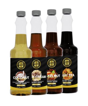 By T fek i (CHA TEA COCONUT IRISH CREAM HAZELNUT) Coffee Cake and Cocktail Syrup 4x750ml
