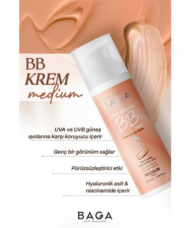 Baga 50+spf BB Cream Medium Helps Prevent Stain Formation Provides Brightness and Vitality - Buy Online on GoSupps.com