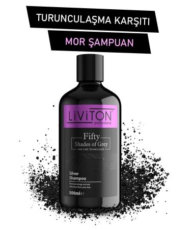 Liviton Professional Silver Purple Shampoo Suitable for Gray White Platinum Blonde Hair 500 ml - Buy Online on GoSupps.com
