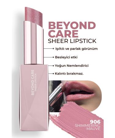 Alix Avien Beyond Care Sheer Lipstick 906 - Shimmering Mauve - Intense Moisturizing Nourishing Effect - Shiny Lipstick