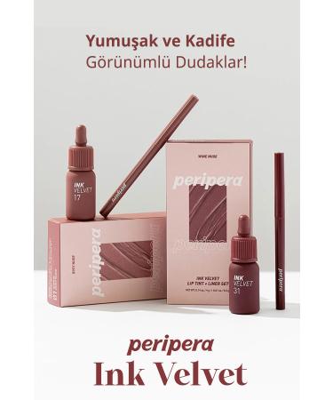 PERIPERA Velvet Look Tint and Lip Liner Peripera Ink Velvet + Lip Liner Set (002 Wine Nude) - Buy Online on GoSupps.com