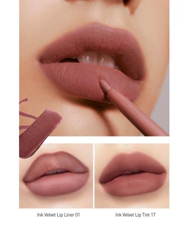 PERIPERA Velvet Look Tint and Lip Liner Peripera Ink Velvet + Lip Liner Set (001 Rosy Nude) - Buy Online on GoSupps.com