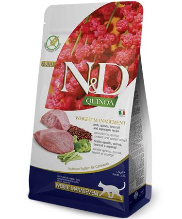 N & D ND Quinoa Grain Free Weight Control Lamb Cat Food 1.5kg