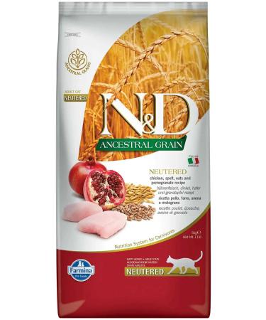 N & D ND Ancestral Grain Low Grain Chicken and Pomegranate Sterilized Cat Food 5kg