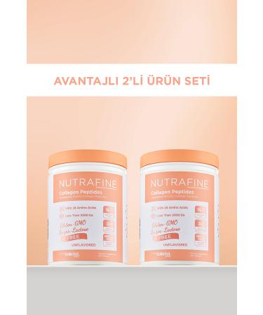 Nutrafine Advantageous 2-Piece Set Bovine Collagen Additive-Free Natural Tasteless and Odorless 0 Double Hydrolyzed Collagen