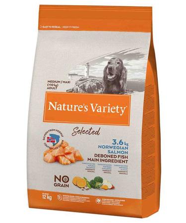 NATURES VARIETY Natures Variety Selected Salmon Grain-Free Medium and Large Breed Adult Dog Food 12kg