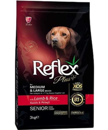 Reflex Plus Lamb and Rice Medium and Large Breed +7 Year Old Dog Food 3kg