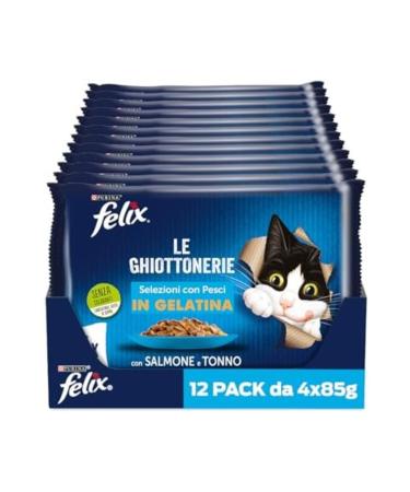 FELIX Salmon Cat Wet Food Advantageous Package (48 X 85 GR)