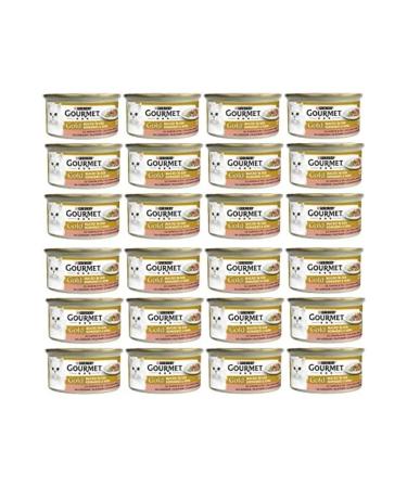 Gourmet Gold Piece Meat Sauce Salmon and Chicken Cat Canned Food 85 gr X 24 Pieces