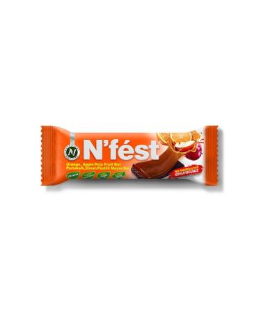 Nfest Jelly Fruit Bar Orange and Apple with Peanut 40g X 12 Pieces - Buy Online on GoSupps.com