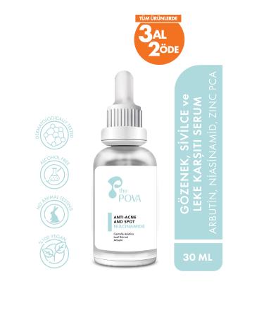 THE POVA Anti-Pore Acne and Stain Serum Arbutin Niacinamide Zinc Pca 30 ml