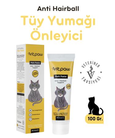 vitpaw Malt Paste 100 Gr. (MALT PASTE FOR CATS TO PREVENT VOMITING AND HAIRBALL FORMATION) Cat Malt