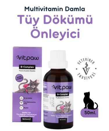 vitpaw B Complex Drops 50 Ml. (ANTI-SHEARING FOR CATS SKIN AND HAIR HEALTH BIOTIN DROP)