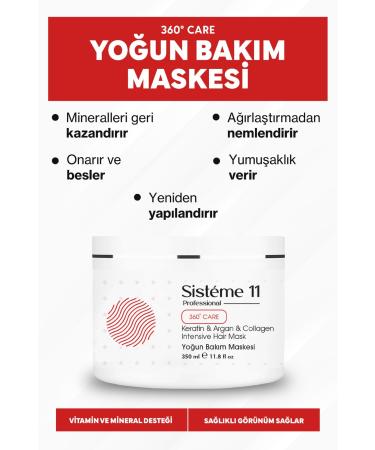 Sist me 11 Intensive Repair Intensive Care Mask for Damaged Hair 350 ml 8684091004202