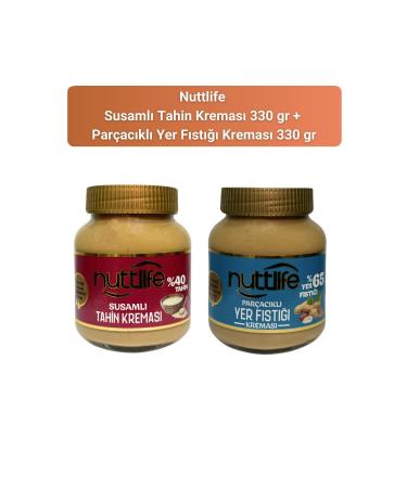 nuttlife Sesame Tahini Cream 330 gr + Particle Peanut Cream 330 gr