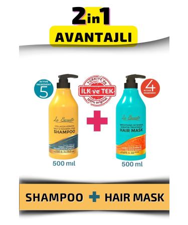 La Benedic ADVANTAGEOUS DUAL Collagen Keratin Salt & Paraben Free Repair Shampoo and Mask 500ml