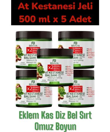 Bravia Horse Chestnut Gel Cream 500 Ml 5 PIECES - Muscle Joint Pain Horse Chestnut Gel