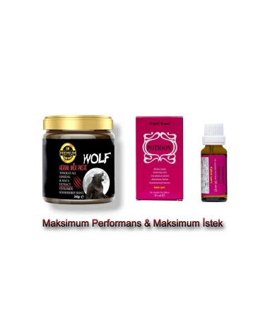 Natural Boost Premium Wolf Herbal Atom Power Strength Mesir Paste 240 Gr + Pot oon Love Drops Special for Women