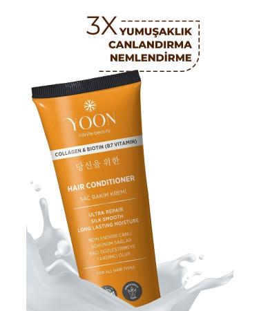 YOON Vegan Hair Conditioner with Biotin B7 and Collagen Moisturizing Nourishing and Repairing Hair Care Cream 200ml - Buy Online on GoSupps.com