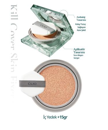 CLIO All Day Matte Cushion Foundation CLIO Kill Cover Skin Fixer Cushion (24W Sand) SPF50+ PA+++ - Buy Online on GoSupps.com