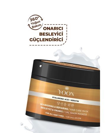 YOON Vegan Salt-Free Shampoo & Hair Care Mask 250ml Hyaluronic Acid Keratin Collagen and Biotin 2-Piece Set - Buy Online on GoSupps.com