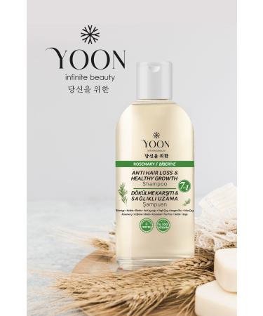 YOON 2-Piece Set Anti-Hair Loss Healthy Fast Hair Growth 7 Active Rosemary Salt-Free Shampoo 2x400ml - Buy Online on GoSupps.com